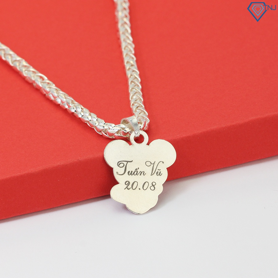 Dây chuyền bạc cho bé hình con chuột khắc tên DCT0064 Trang Sức TNJ