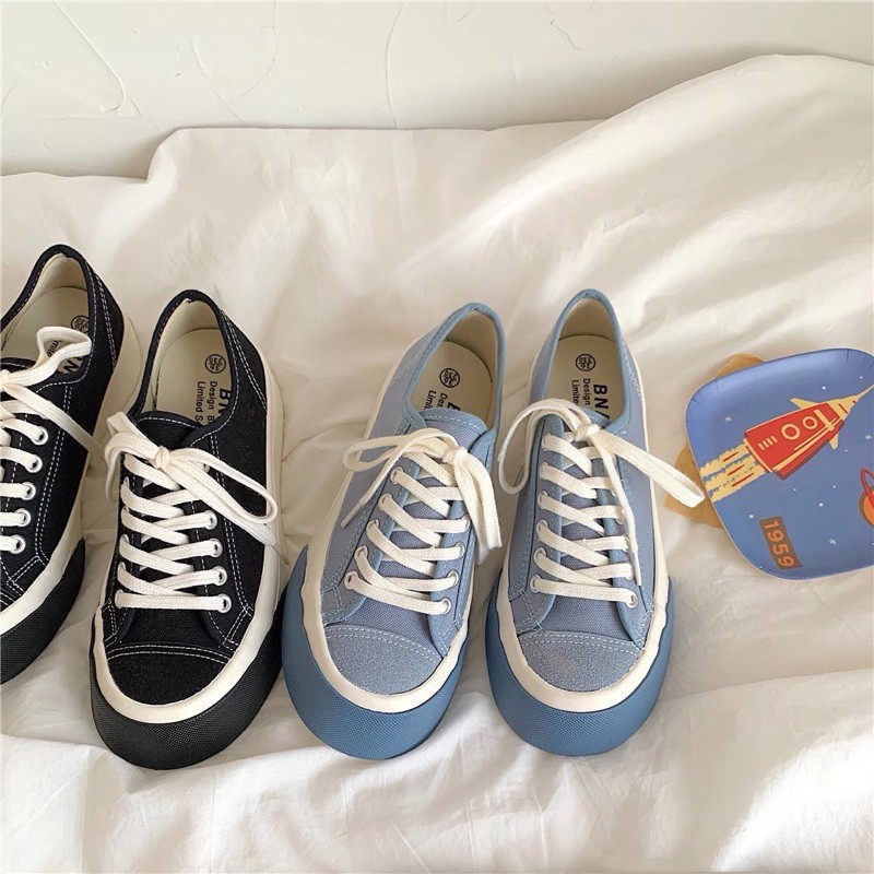 Giày thể thao nữ đế bánh mì, giày thể thao nữ viền màu basic độn đế 4cm hottrend | BigBuy360 - bigbuy360.vn