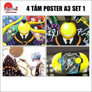 Set 4 Tấm Poster Áp Phích A3 Anime Lớp Học Ám Sát - Assassination Classroom -Ansatsu Kyoshitsu By AnimeX