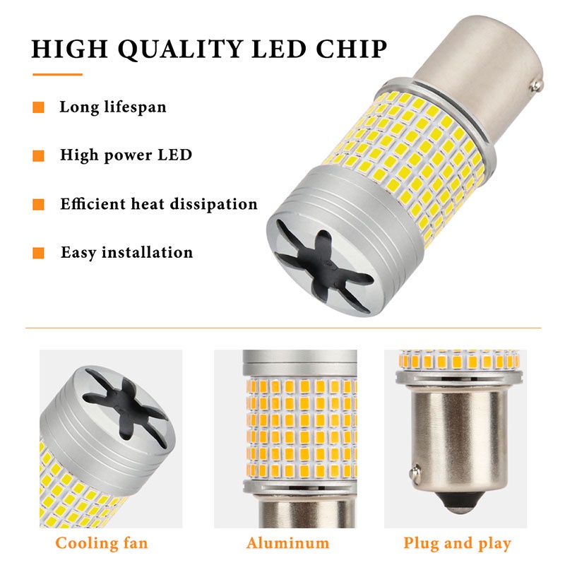 1 Bóng Đèn Tín Hiệu BA15S 1156 P21W 144SMD Cho Xe Hơi