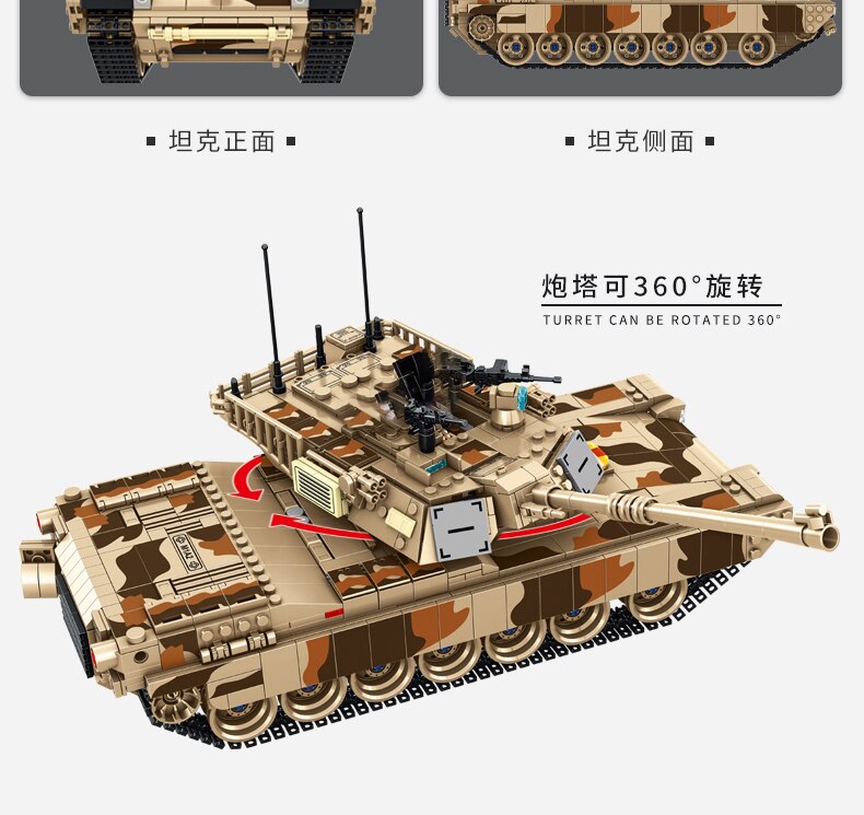 Đồ chơi Lắp ráp Mô hình xe tăng Panlos 632010 WW2 The M1A2 Main Battle Tank