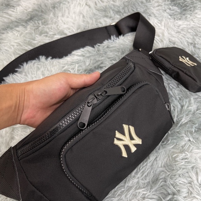 Combo túi đeo chéo MLB NY MONOGRAM WAIST BAG BLACK - Cam kết xuất dư 100%