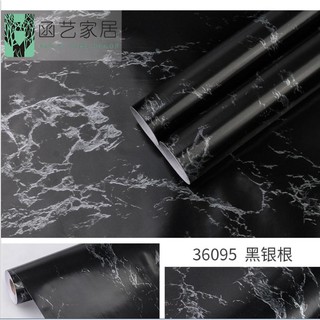 decal 1m x 45cm giấy dán tường đá hoa cương đen vân xám mới