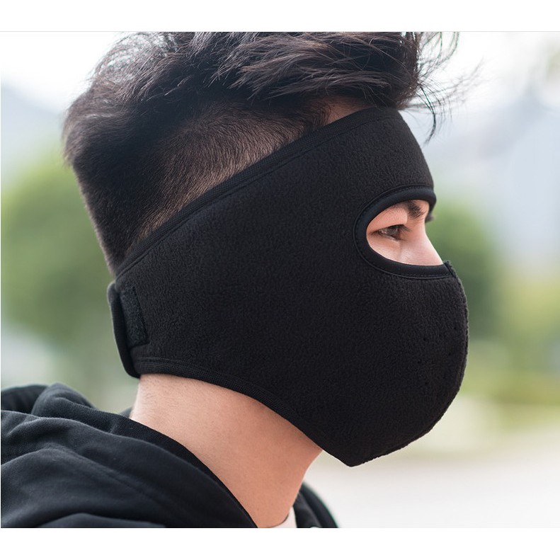 Khẩu trang ninja lót nỉ che cổ che tai, chống nắng gió lạnh thích hợp nam nữ - khau trang ninja | BigBuy360 - bigbuy360.vn