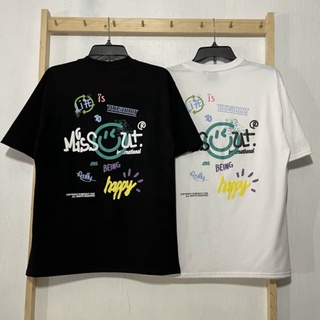 XPstore Áo thun tay lỡ Missout Happy Nam Nữ