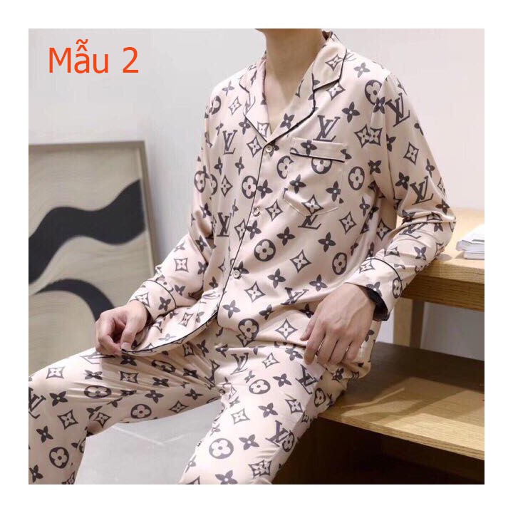 Bộ Đồ Mặc Nhà, Bộ Pijama Dài Tay Chất Lụa Mềm Mịn, Phong Cách Sang Chảnh