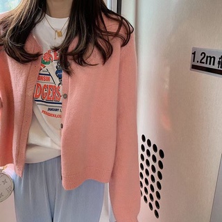 Áo Khoác Cardigan Dệt Kim Dáng Rộng Mềm Mại Phong Cách Nhật Bản Thời Trang Xuân Thu 2021 Cho Nữ