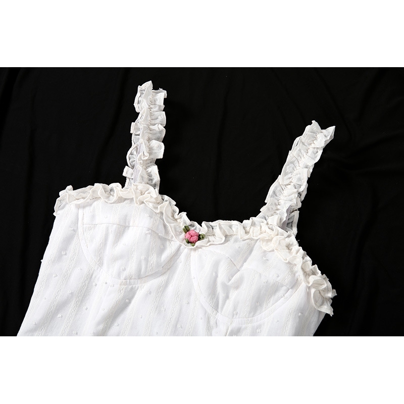 Fashion Women Sling Plain Flower Decoration Lace Off Shoulder Casual Dress | BigBuy360 - bigbuy360.vn