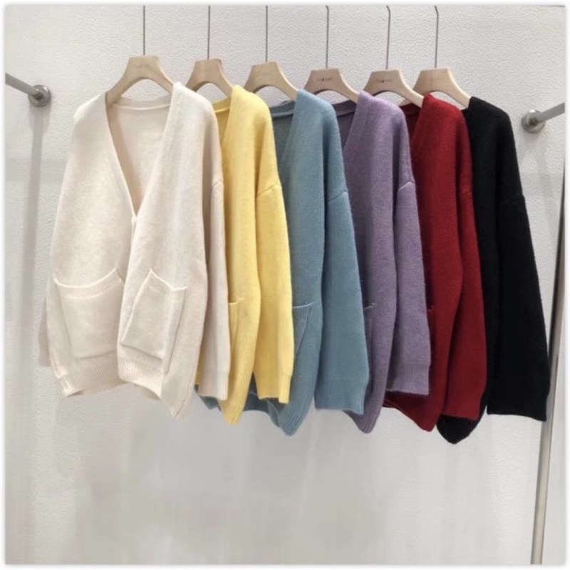 Áo cardigan túi hộp nhiều màu