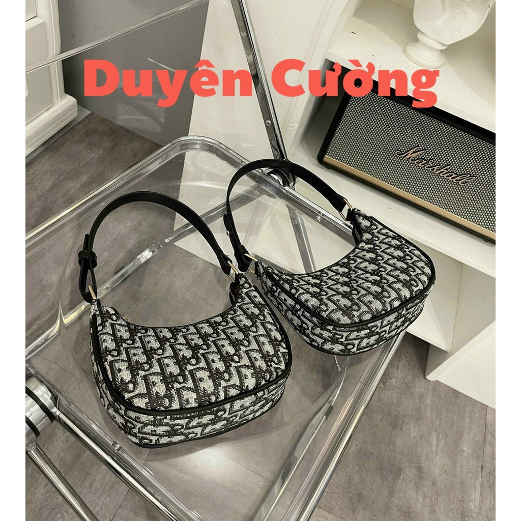 Túi kẹp nách, túi xách nữ chữ D đeo vai đi chơi chất dạ đẹp DC05