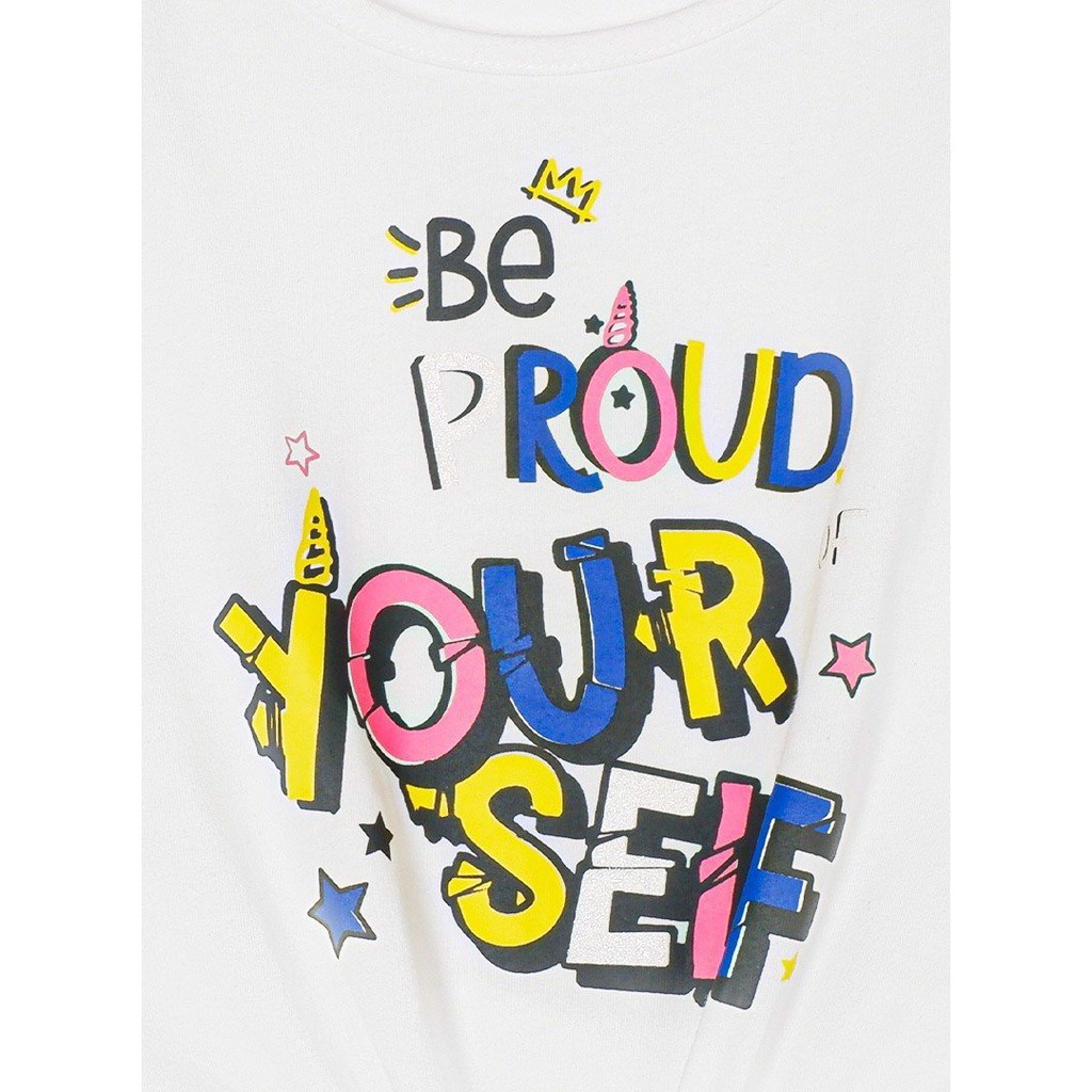 Áo thun không tay bé gái Knot Be Proud Of Youself M.D.K - chất liệu cotton mềm mại, thoáng mát