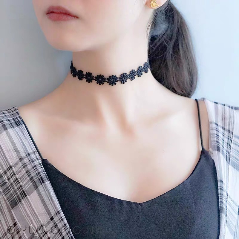 Vòng Cổ Choker Nhiều Mẫu Màu Đen Phong Cách Trẻ Trung