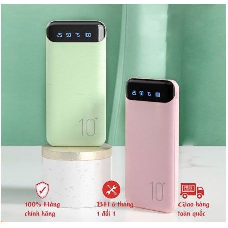 Sạc pin dự phòng iphone giá rẻ WK DESIGN WP161 Sạc dự phòng chính hãng hiển thị % pin Chất liệu ABS cao cấp an toàn