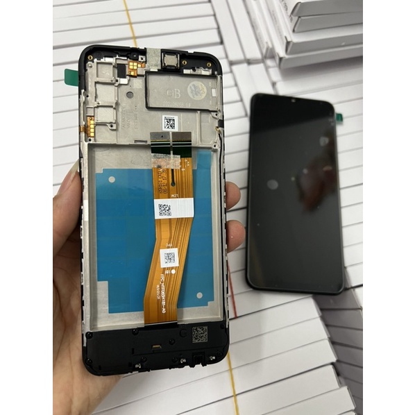 Màn hình samsung A03s Zin Hãng Liền Khung + Bo sạc + Chuông