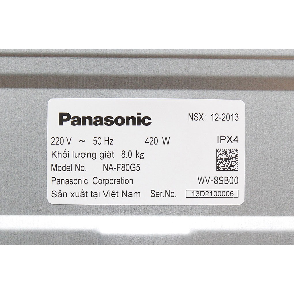 Máy giặt Panasonic NA-F80G5HRV 8kg