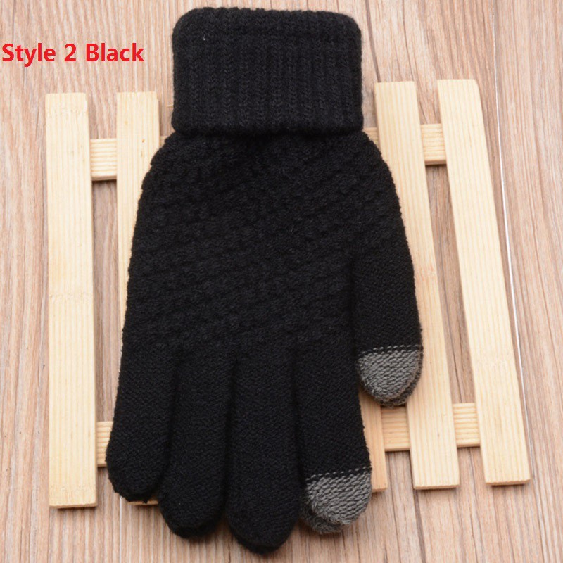 Găng tay dệt kim nhiều màu cảm ứng màn hình điện thoại cho nam nữ