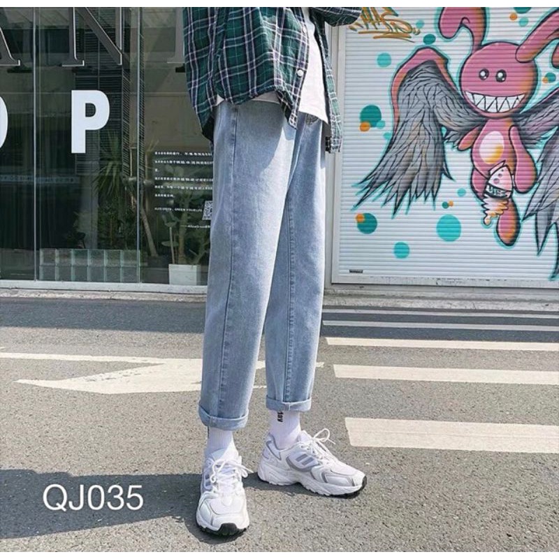 Quần jean baggy nam ống rộng suông cao cấp chất bò đẹp 007