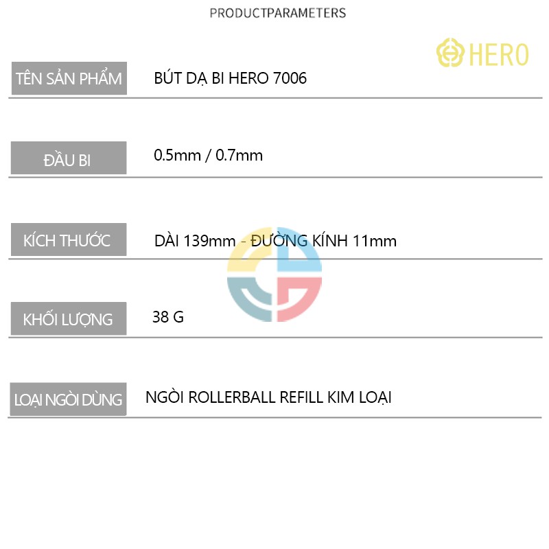 Bút Dạ Bi HERO 7006 - Bút Ký Doanh Nhân Cao Cấp