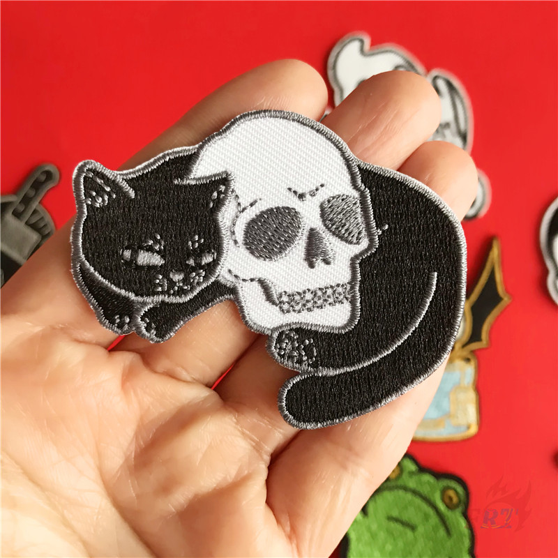 ☸ Hip-Hop Art - Punk Iron-On Patch ☸ 1Pc Frog Alien Ghost Skull DIY Sew on Iron on Badges Patches