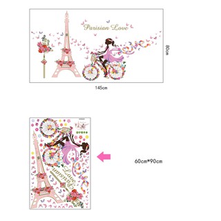 Decal dán tường Paris Love