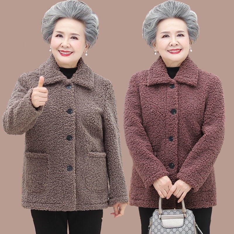 Áo khoác trung tuổi cho các mẹ các bà lông dày và ấm