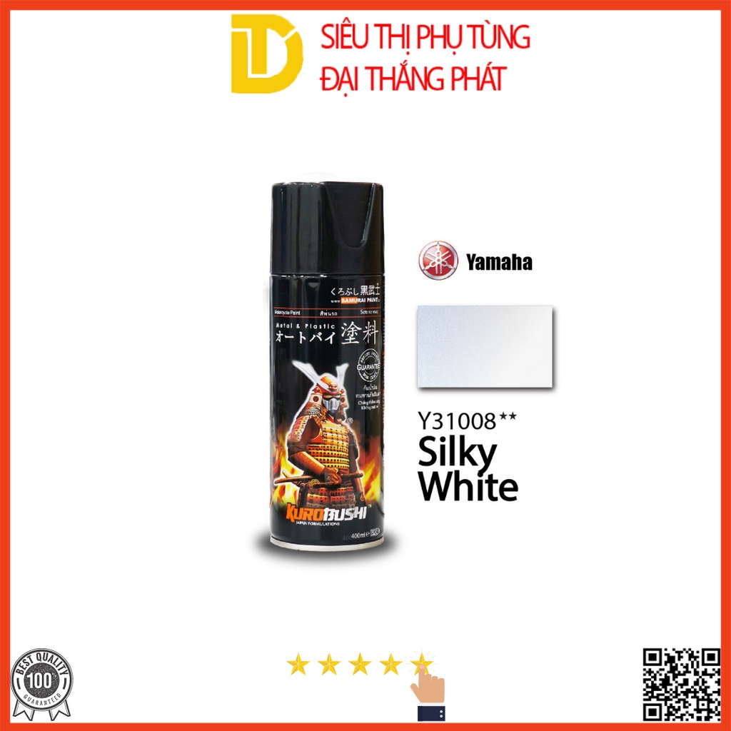 Sơn Samurai sơn xịt xe máy đủ loại màu Y31008** MÀU TRẮNG MỊN