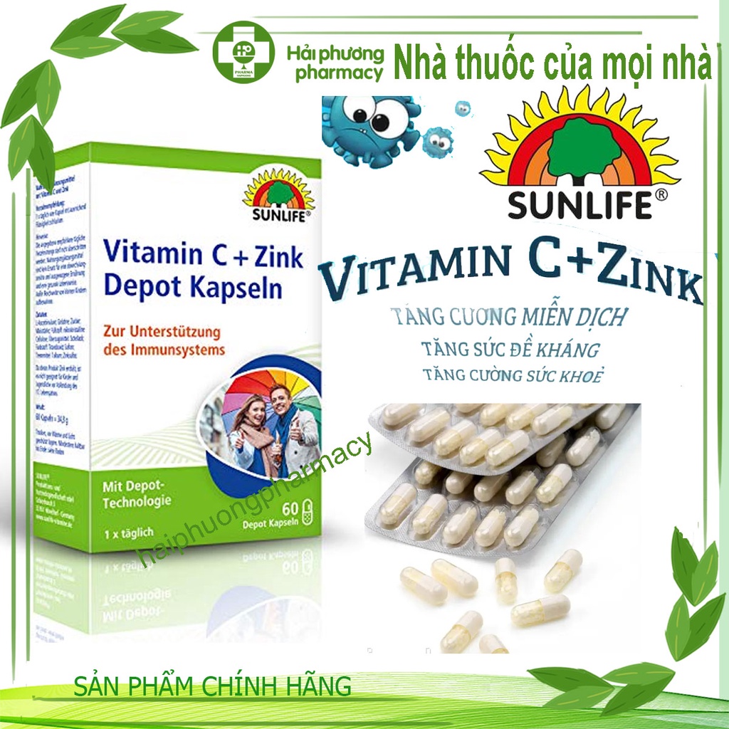 VITAMIN C + ZINK Depot Kapseln - Hỗ trợ miễn dịch, tăng sức đề kháng, nhập khẩu chính hãng từ Đức