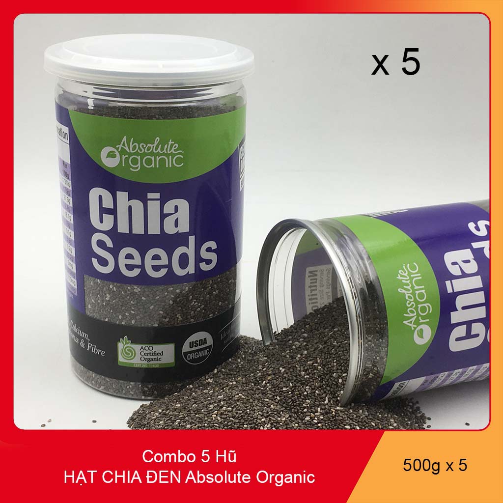 Combo 5 hộp Chia Tím Absolute Organic Của Úc, Khối lượng 500g x 5 =2 kg 5.