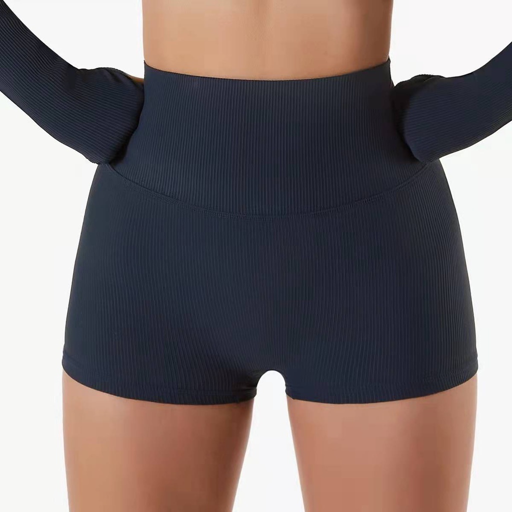 Quần short thể thao Hoppe Fumeng cạp cao có gân thời trang mới cho nữ