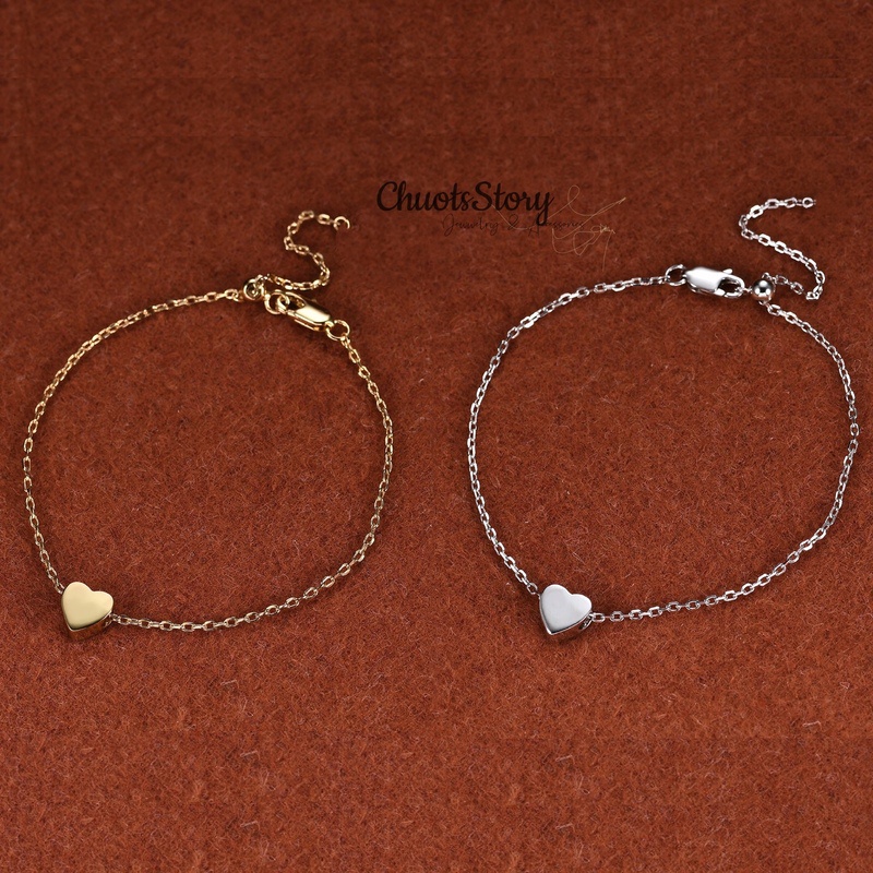 Vòng tay nam nữ hình trái tim, lắc tay unisex thời trang Hàn Quốc - VTU0008