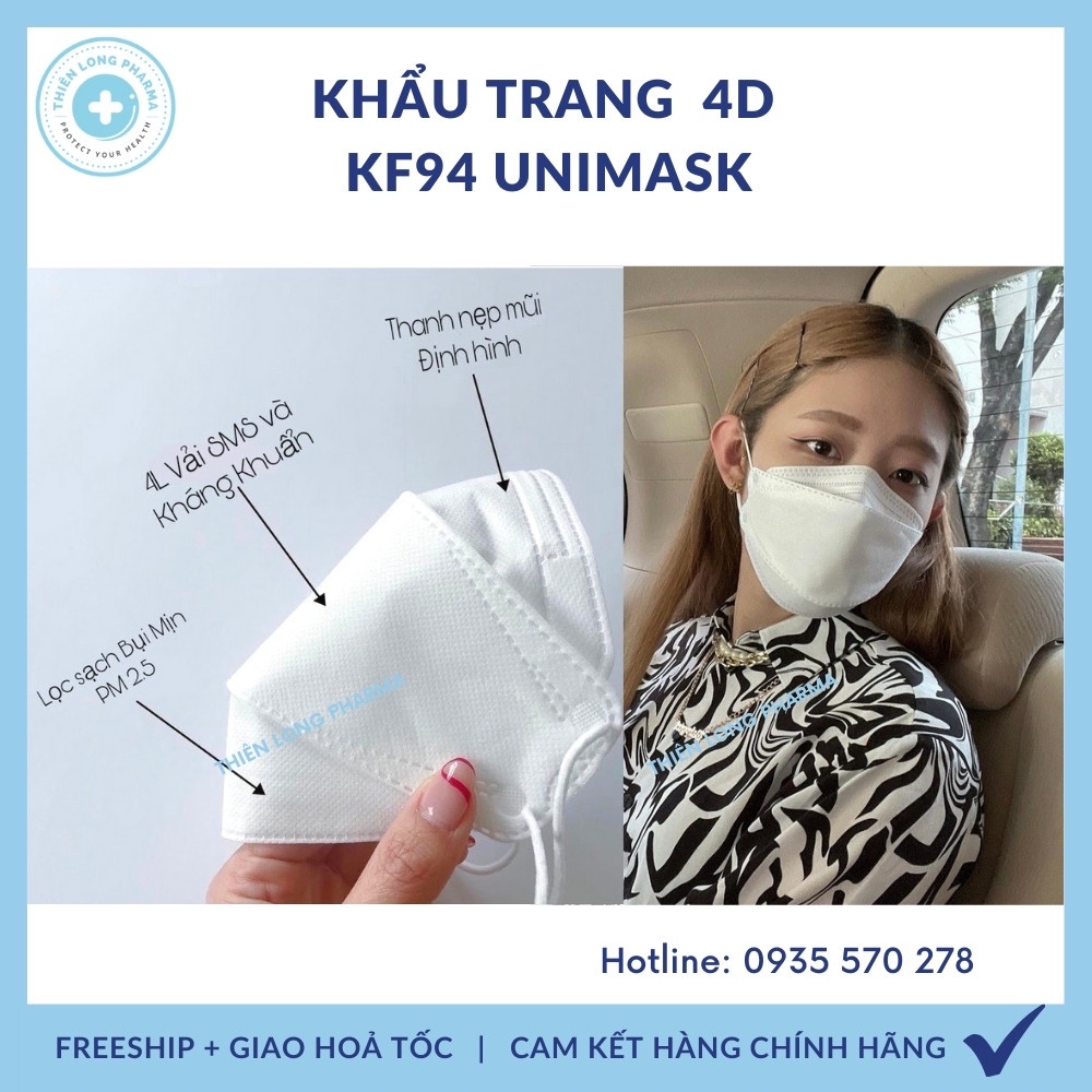 [SET 100 Cái] Khẩu trang KF94 Uni Mask 4D kháng khuẩn, hàng chính hãng kiểu dáng Hàn Quốc siêu đẹp