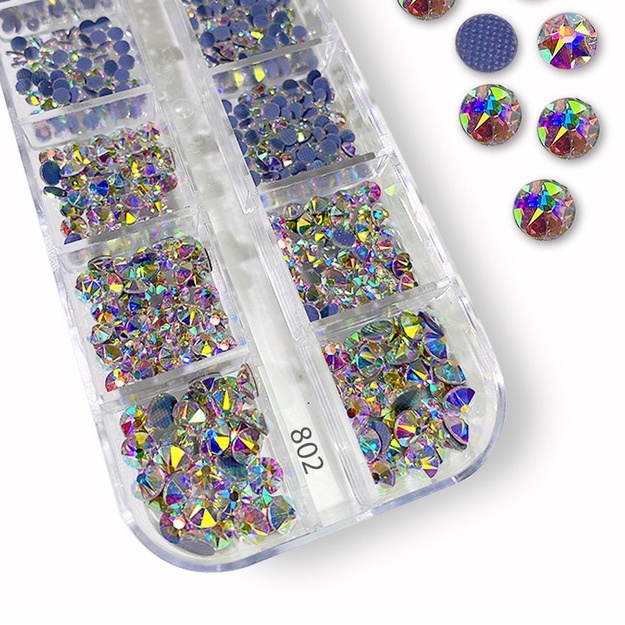 Đá Chân Lưới Nail 16 Khía Crystal AB 802 Đính Móng ANGELICA 802