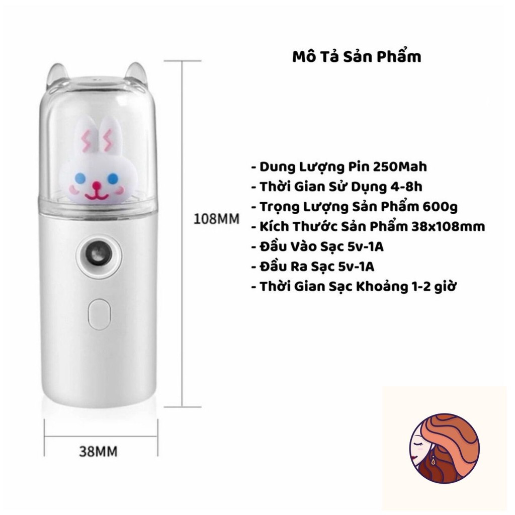 Quạt Cầm Tay Phun Sương Mini Hình Bò Sữa - Tích Điện Phun Sương Hơi Nước Tạo Ẩm (Hot 2021)