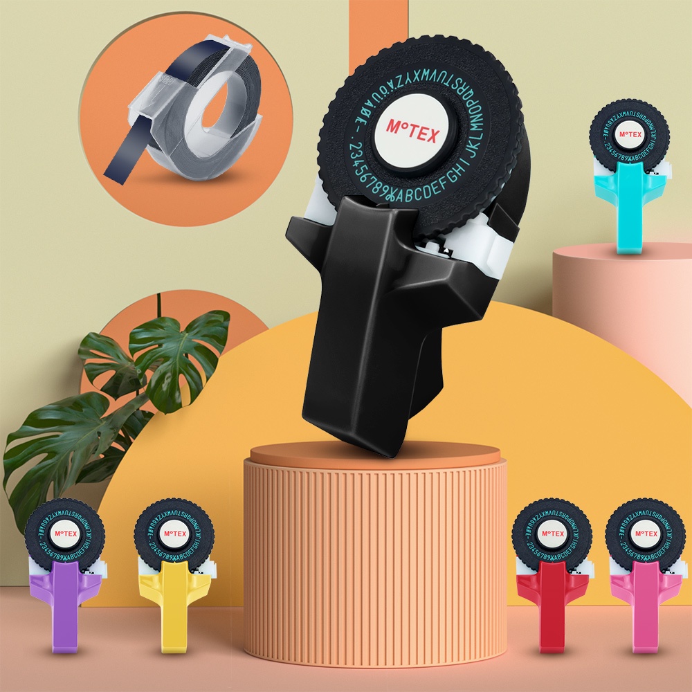 Máy In Nhãn Dán Thủ Công 3D E101 Similar as Motex E101 E202 Typewriter Với Nhãn 3D 9mm * 3m Tương Thích Dymo1296