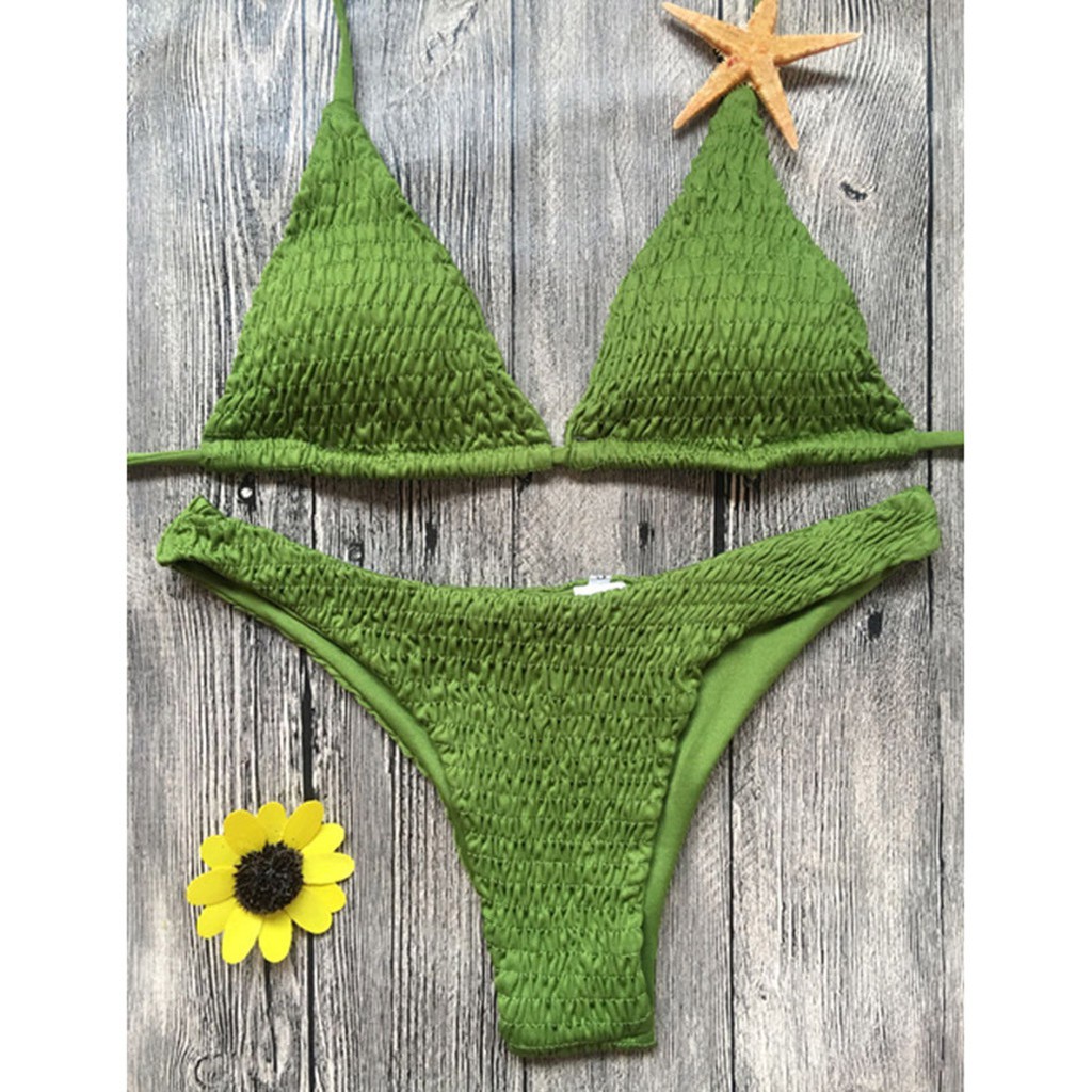 [Mã FACBGO245 giảm 10K đơn bất kì] Set bikini màu trơn gợi cảm cho nữ | BigBuy360 - bigbuy360.vn