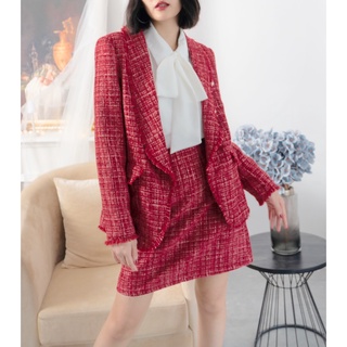 SET BLAZER DẠ TWEED ĐỎ TẾT