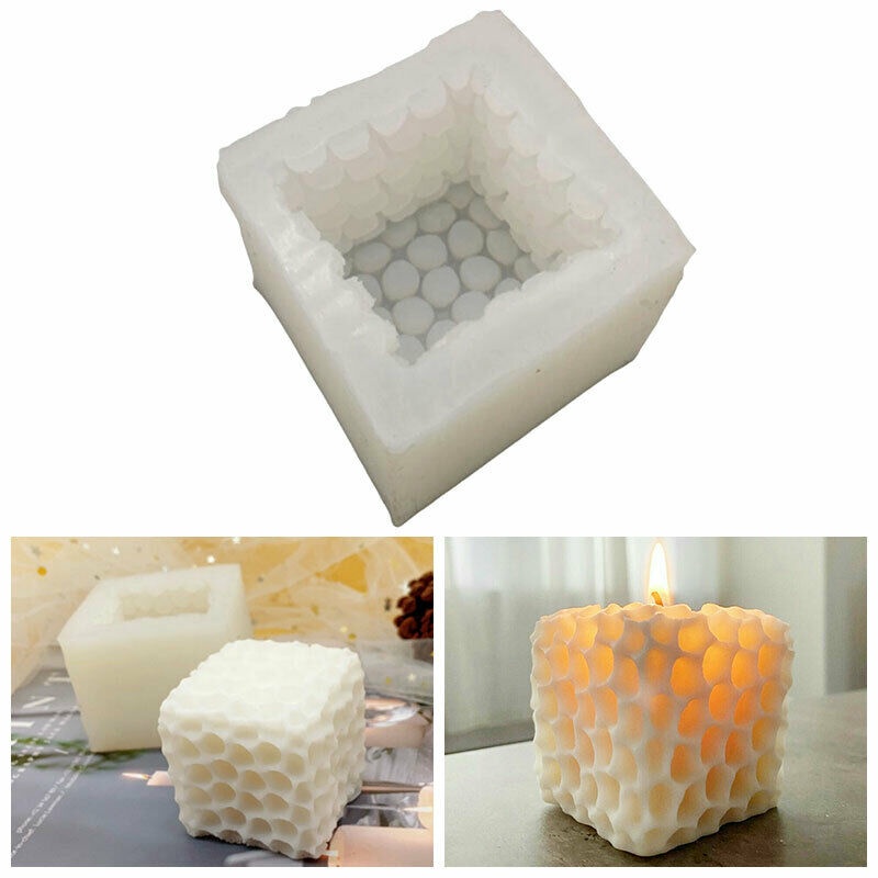 Khuôn Làm Nến / Xà Phòng Hình Tổ Ong 3D Bằng Silicone DIY