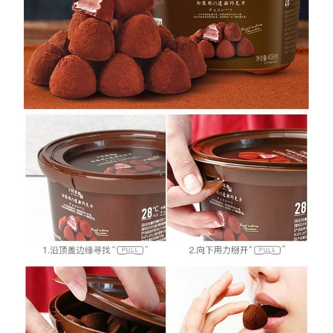 Socola tươi nama 408g sẽ chảy khi nhiệt độ trên 28°C