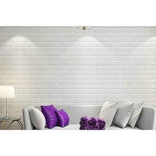 [SIÊU TIẾT KIỆM - FLASH SALE 3LY Xốp dán tường 3D giả gạch Màu Trắng khổ vừa 70x38 cm: 150 tấm