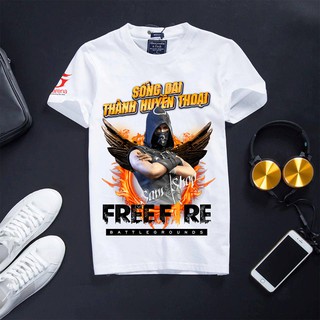 [Sale] Áo Thun Free Fire Cotton Màu Trắng - NinJa