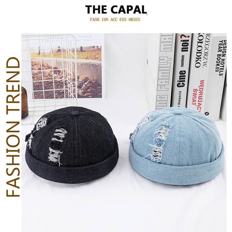 THE CAPAL Mũ Cao Bồi Cotton Không Vành Thời Trang hip hop Cá Tính 3 Màu Để Chọn Lựa