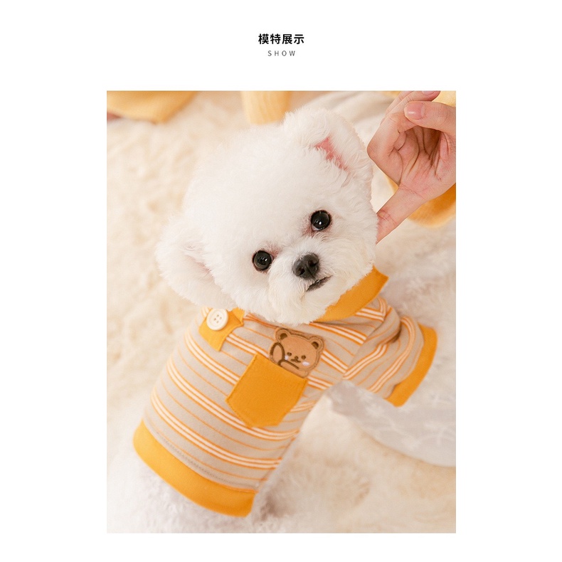 DP221 - Áo thun Polo xịn đính nút cho chó mèo, quần áo thú cưng