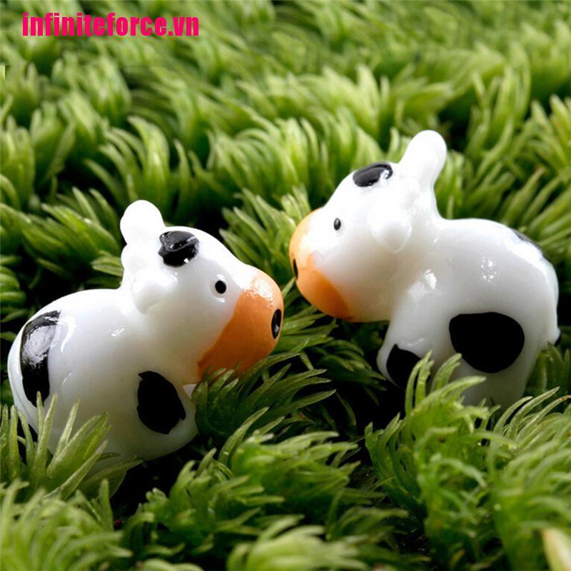 Bộ 2 Mô Hình Bò Sữa Mini Dễ Thương Cho Sân Vườn