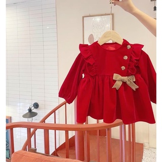 [SALE ]Váy nhung bé diện Tết