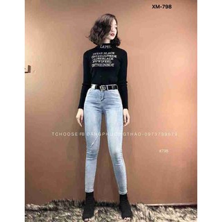 quần jean nữ trắng xanh ôm body hot