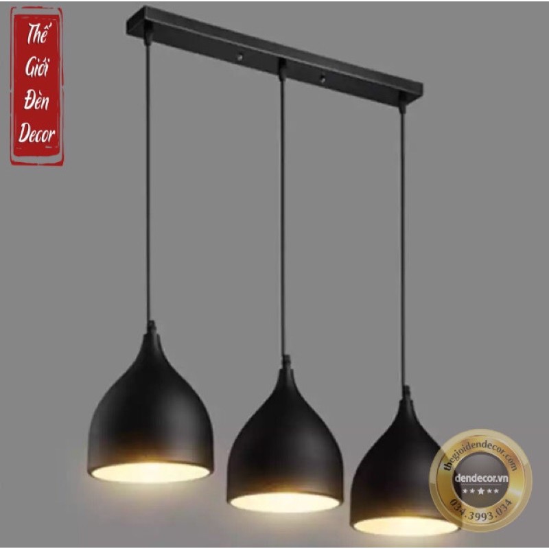 Bộ đèn trang trí bàn ăn T100 , đèn thả bộ 3 bàn ăn nhà bếp hiện đại tặng kèm bóng