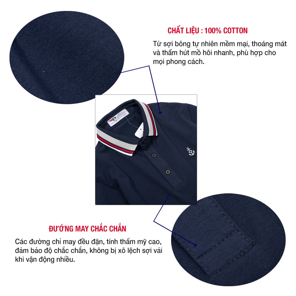Áo polo nam cổ bẻ SPMAHT07 vải cotton, phối bo cổ cao cấp mềm mịn co giãn thoáng mát - PigoFashion