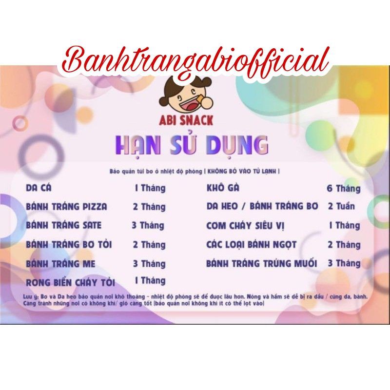 Menu Bánh Tráng Abi ❤Freeship❤Bánh Tráng Chính Hãng Hot Hit - Abi Snack