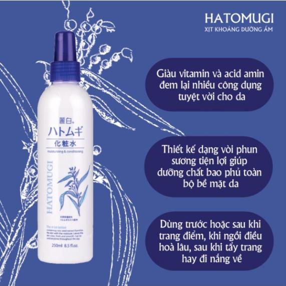 Xịt khoáng Reihaku Hatomugi 250ml dưỡng ẩm và làm sáng da chiết xuất ý dĩ - Anshin