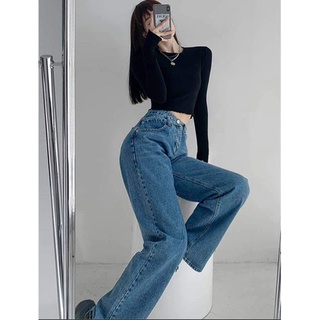 Quần jean nữ cạp cao dâng suông